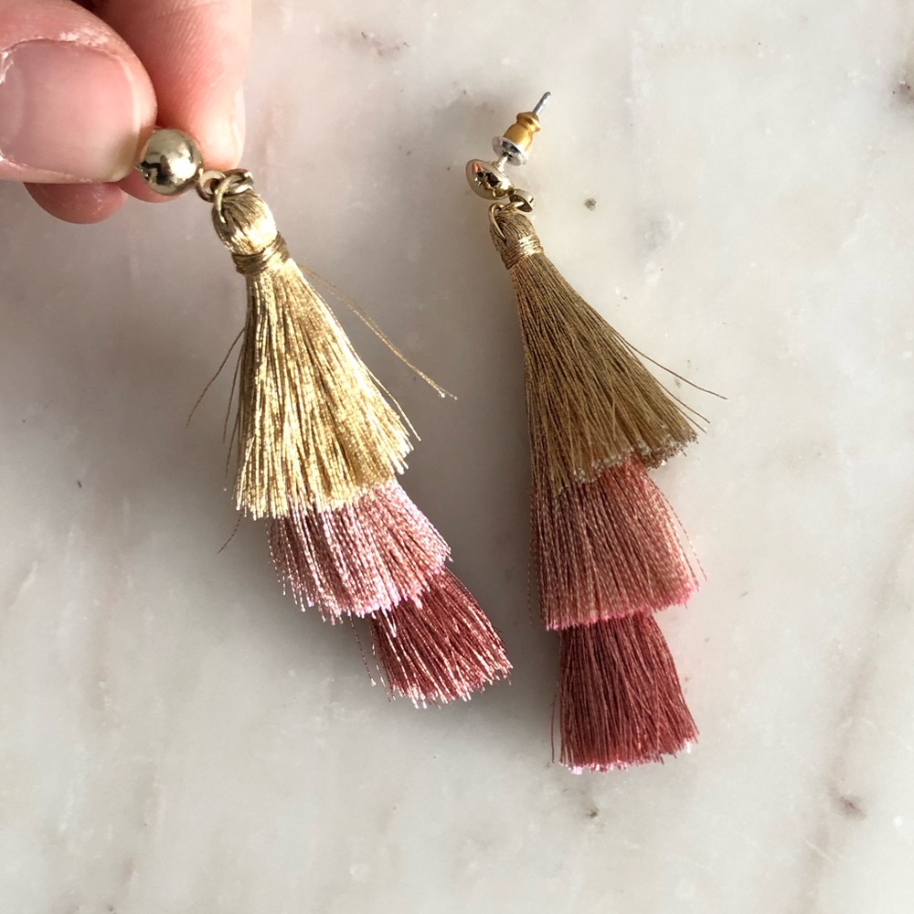 Blush Toned Tiered Earrings